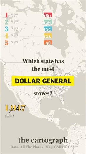 Five States with the most Dollar Generals