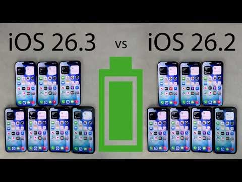 iOS 26.3 vs iOS 26.2 BATTERY Test on iPhone 17, 16, 15, 14, 13, 12, 11