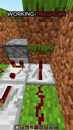 Minecraft Working Trashcan 😱🗑️ | Redstone Magic #Shorts