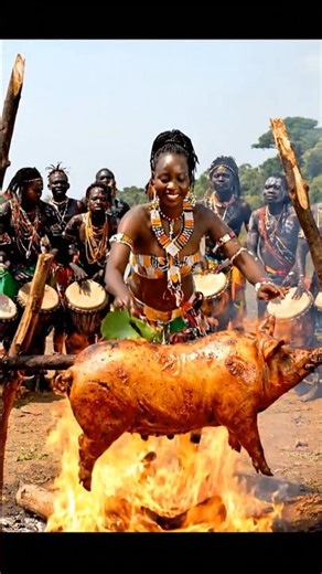 🔥 African Tribal Dance & Culture | Sacred Wild Boar Celebration 🎶🐗🌎 | #shorts