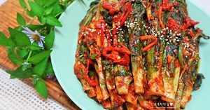 Making lettuce kimchi. A unique lettuce dish