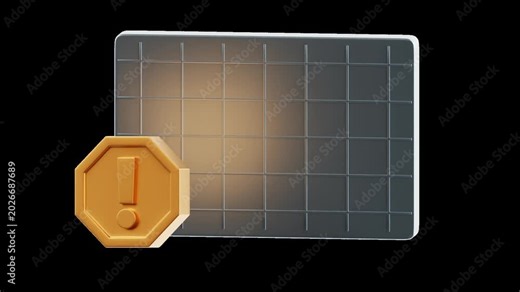 revealing financial chart with warning exclamation icon transparent background alert risk decline