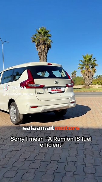 Meet the Rumion 1.5 S. It’s not just a car — it’s a statement. Small enough to park anywhere, powerful enough to make you smile. 2021 Toyota Rumion 1.5 S 7 seater 187 000 KMs Price: R 259,000 CASH DEALS ONLY, NO FINANCE !!!! 📍 2 Steyr Street, Corner Main Reef Road, Randfontein, Gauteng WhatsApp Only: 082 867 7736 www.salaamatmotors.co.za ° All our vehicles are VAT inclusive, free export clearance for sales across borders. ° We guarantee all mileages and offer a full refund if found inaccurate! 