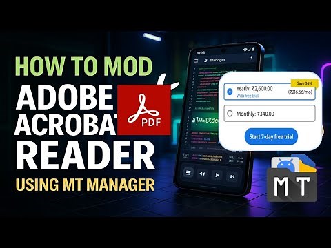 How to mod Adobe Acrobat Reader Apk Using MT Manager. HK MODDERS BD. #adobeacrobat #mtmanager