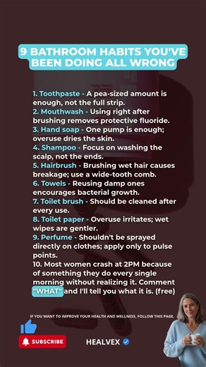 🚿 9 bathroom habits you've been doing wrong your entire life. #longevity #booktok #wellnessforlife