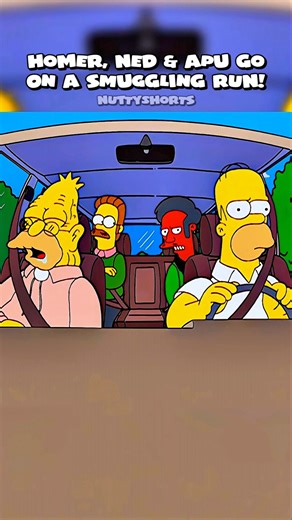 Homer, Ned & Apu Go On A Smuggling Run! 🚘 #simpsons #shorts