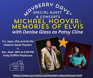 ⭐2024 Mayberry Days® Concerts⭐ MICHAEL HOOVER: "MEMORIES OF ELVIS"...