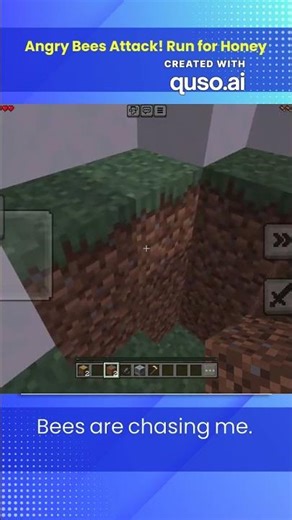 angry bees attack! run for honey #minecraft