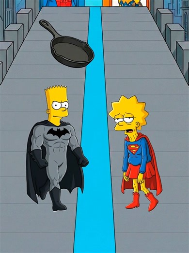 Mini Game: Batman Bart vs Super Lisa! #simpsons #marvel #superhero #cartoon #gaming