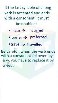 Past Participle Rule | Double the Consonant When Accented