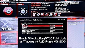How To Enable Virtualization (VT-X) SVM Mode on Windows 10 AMD Ryzen MSI BIOS