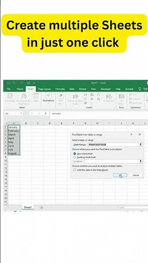 Create Multiple Sheets in Excel in ONE Click 🤯 | Save Time Instantly #learnexcel #exceltutorial