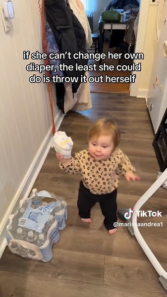 Haisley Walks and Changes Diaper Like a Pro!