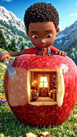 apple home 😀 vs boy #cartoon #3danimation #animation #animatry #funny