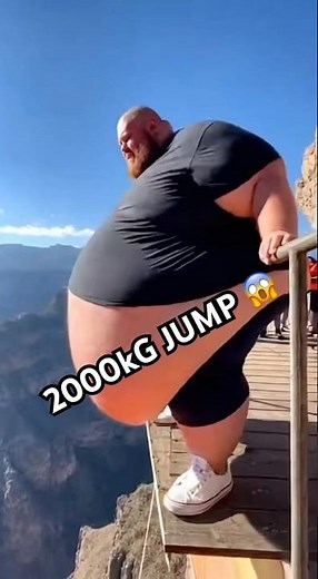A 2000KG Giant Jumps on a Giant Orange Cushion Over a Deadly Mountain 😱