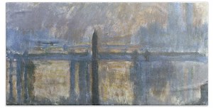 Cleopatra's Needle And Charing Cross Bridge; L'aiguille De Cleopatre Et Charing Cross Bridge, 1899-1901 Beach Towel by Claude Monet