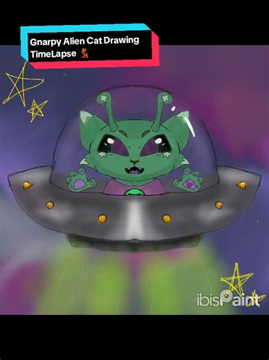 Gnarpy Alien Cat Drawing TimeLapse