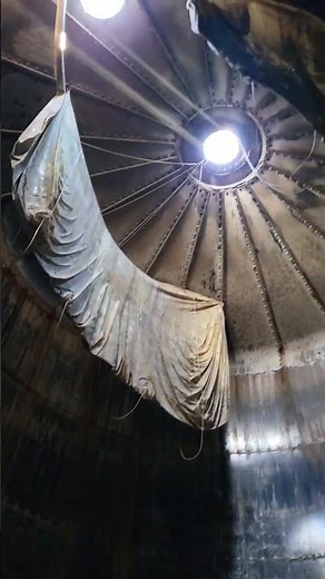 The inside of our harvestore silo!#agriculture #corn#farming #farmer #farm #farmlife