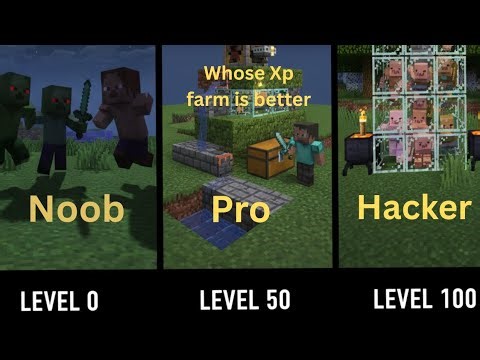 Whose Xp Farm is better . #minecraft #gameplay