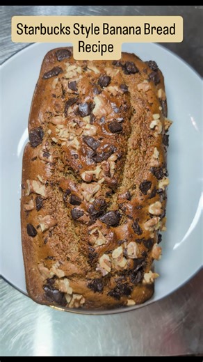 Starbucks Style Banana Walnut Bread | Soft & Moist Banana Bread Recipe 🍌 #ytshorts #trendingshorts