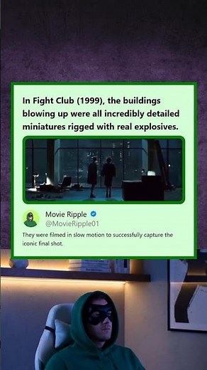 Fight Club 1999 Final Building Explosion Used Miniatures Rigged with Real Explosives