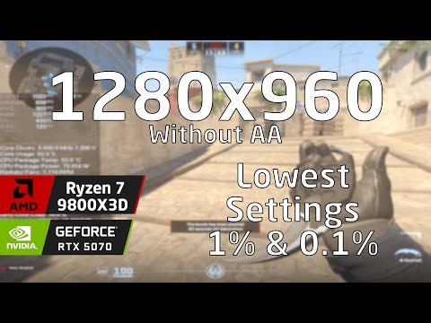 Ryzen 7 9800X3D OC & RTX 5070 OC | CS2 Retake Mirage | Lowest settings | 1280x960