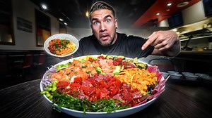 UNDEFEATED $120 Poke Bowl Eating Challenge ! Today we attempt the biggest Poke Bowl Challenge in Arizona! Yes, this giant Hawaiian Poke challenge is raw fish in the dessert! I knew this was going to be a crazy Hawaiian food challenge! We had 60 minutes to eat the giant poke in order to get the $120 meal for free, otherwise we would be paying for this seafood challenge! | Joel Hansen - Model Vs Food