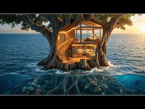 World's Most Unique Island House: Inside a Giant Tree – Building a secret base