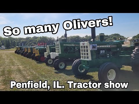 Walking and talking Oliver tractors at the Penfield, IL. tractor show July 10th, 2025.