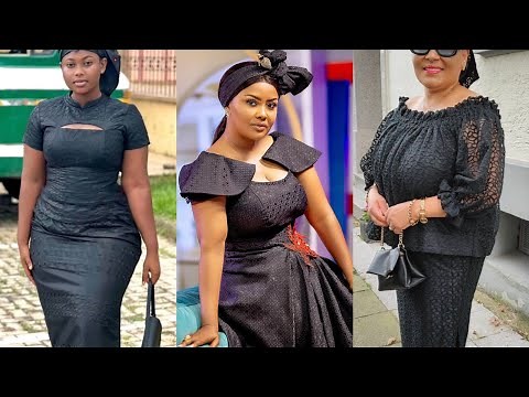 🇬🇭 GHANA BLACK ONLY FUNERAL SLIT AND KABA,LATEST FUNERAL STYLES, FUNERAL OUTFITS FOR LADIES