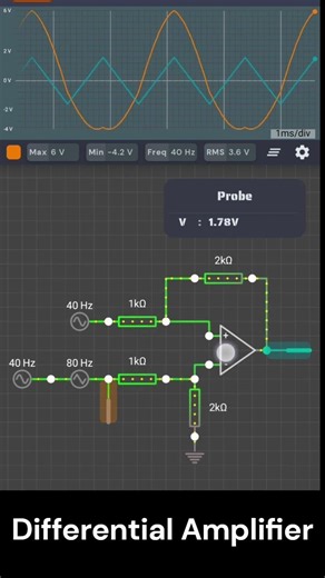 Op-Amp Differential Amplifier 🔥Electronics Magic 😳 Difference Amplifier Working #electronic #circuit