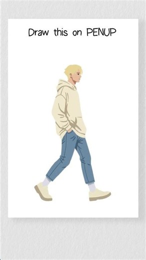 [PENUP] Live Drawing : How To Draw 'A man in a hoodie' #shorts