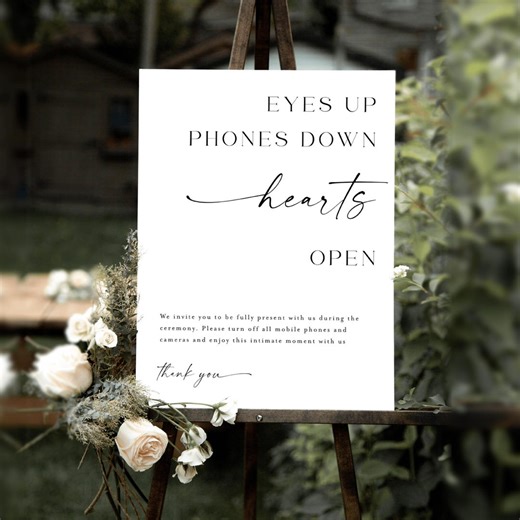 Unplugged Wedding Sign Template: Editable Hearts Open Design (digital Download, 18x24, 24x36) #f37 - Etsy