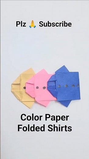 How to Make a Cute Folded Shirt from Color Paper (Step-by-Step) #diy #homemadepapercraft #craft
