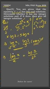 NBHM 2026 Que 5 Solution | MSc/PhD Exam | #nbhm #phd #csirnet #gate