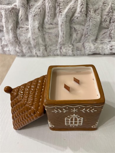 Ceramic Gingerbread House Scented Container Candle - Etsy