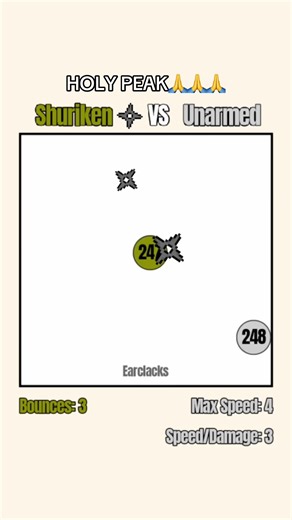 UNARMED VS SHURIKEN WAS SO PEAK BRUH #earclacks #weaponbattles #physics #shuriken #unarmed