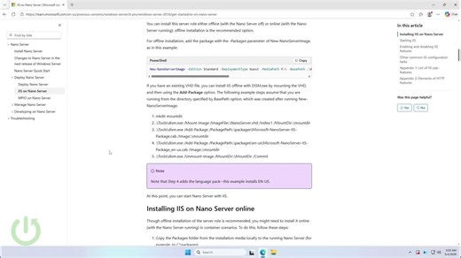 MICROSOFT Windows Server 2016 Nano Server – How to install IIS