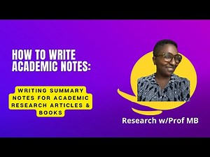 How to Write Academic Research Notes
