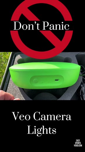 The Veo camera lights at startup are different with the latest firmware update. Many soccer teams have reached out asking me what's wrong with their camera. The good news is your Veo 2 camera should still start up as normal, now you'll just see a steady pattern of the green lights flashing from left to right until the camera is ready after you press the power button. As the video shows, once your camera is ready you'll see a steady 3 green lights on the right (if your battery is fully charged) a