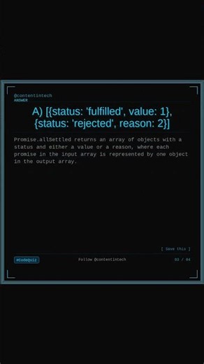 What's the output of Promise.all vs Promise.allSettled?