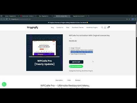 Download WPCafe Pro With License Key | WPCafe Pro Restaurant Ordering Plugin