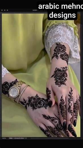 floral vine arabic style 🌿|#fashion #mehndi ✨