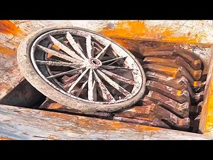 Shredder! Extreme metal shredding machine destroying everything