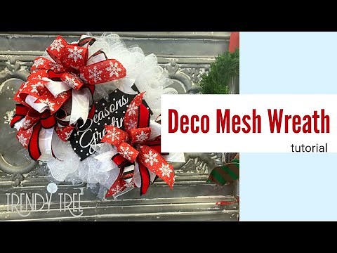 Deco Mesh Christmas Ruffle Wreath