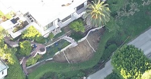 Minor landslide takes out hillside near singer Johnny Mathis' Hollywood Hills home