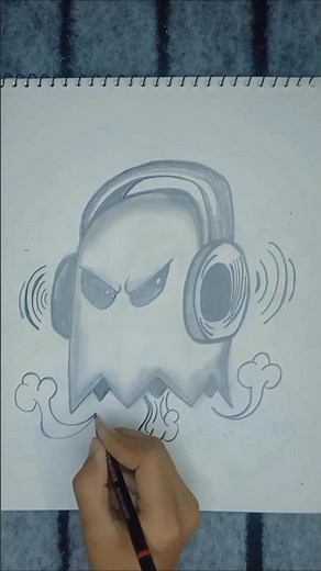 How to draw a Pacman Ghost - Easy Pacman drawing tutorial - step by step. #art