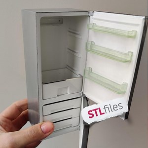 Miniature Double Door Refrigerator 3D Model | Doll House Fridge STL Digital File | Scale 1/12 - Etsy