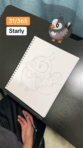 Drawing Starly the Starling Pokémon #drawing #pokemon #mickjenkins #sinnoh #starly #kaytranada #draw