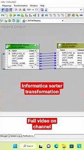 sorter transformation in informatica power center|full video on channel